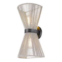 Golden 6938-2W BLK-BR - Golden Lighting Avon 2-light Wall Sconce in Matte Black